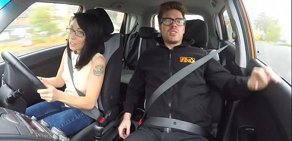  Fake Driving School Instructor has horny car fuck with busty blonde MILF